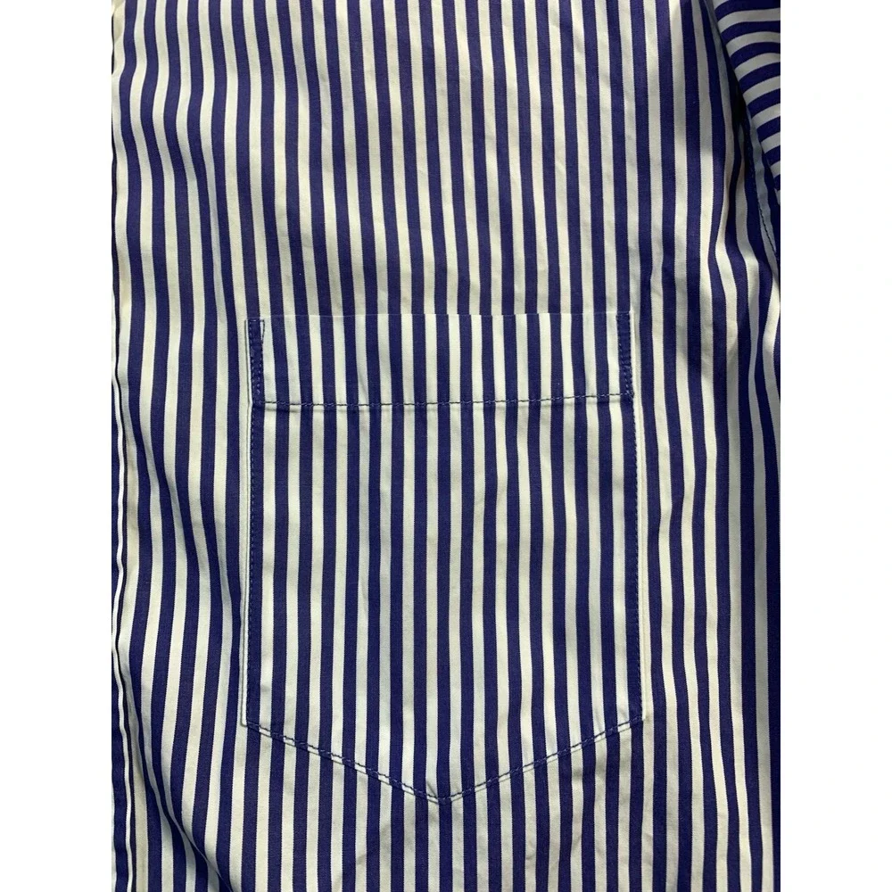 Banana Republic Shirt Adult Large Blue Button Up Classic Fit Stripes Men's